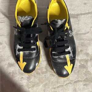 Prada Black and Yellow Runway Bunny Arrow leather Limited Edition Athletic Shoes